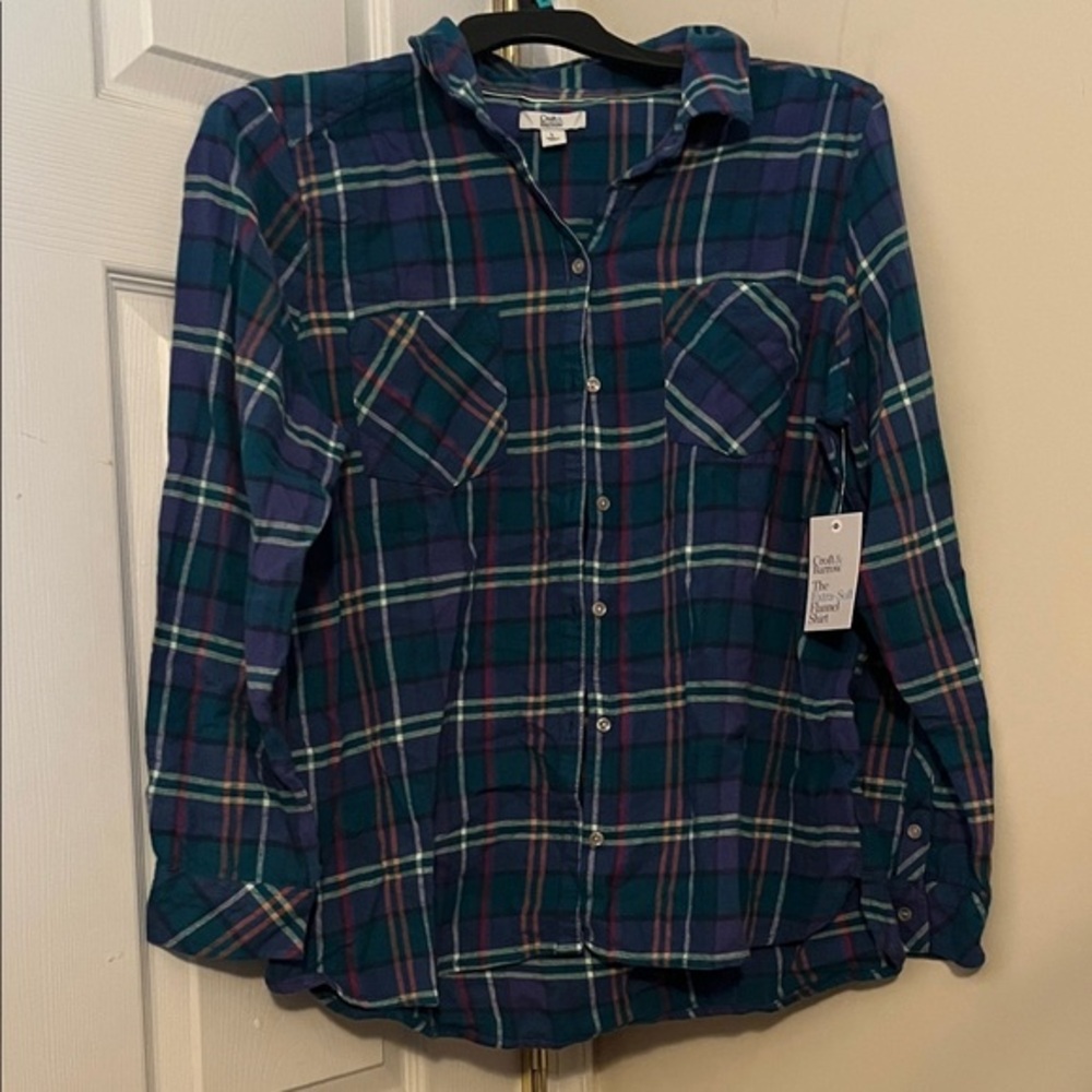 Plaid Button Down Shirt - Blue and Green